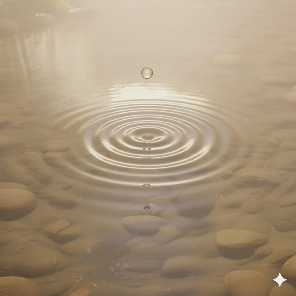 Gentle rippling water symbolising calm and emotional balance